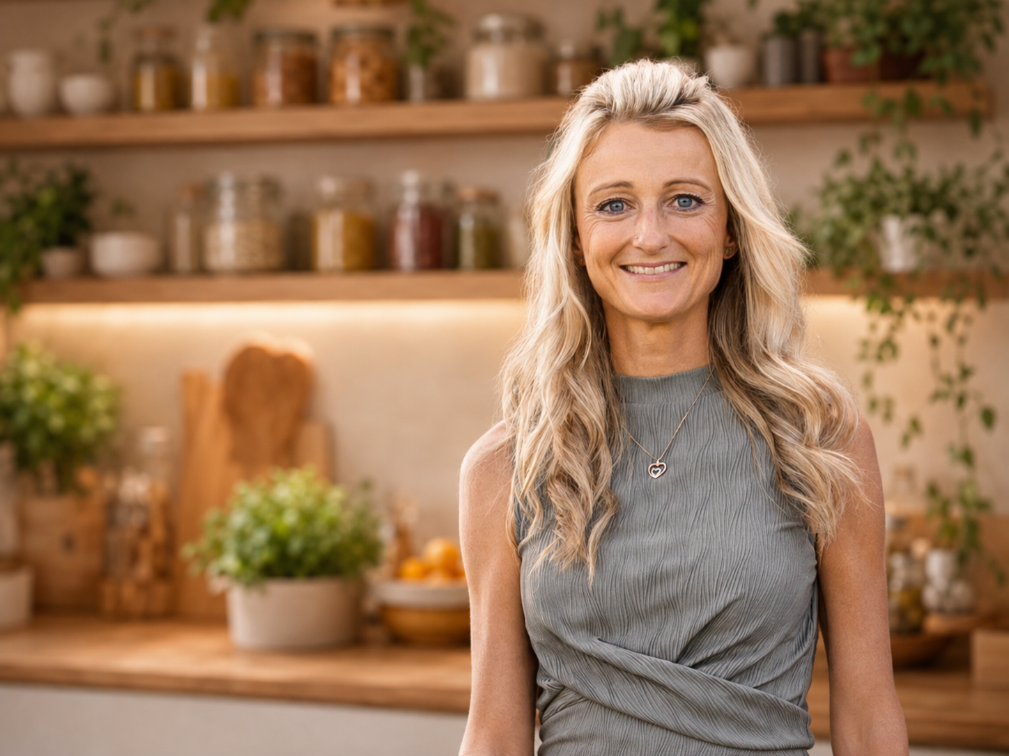 Evelyn in ihrer Küche beim Kochen