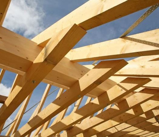 Holzbinder für den Dachstuhl